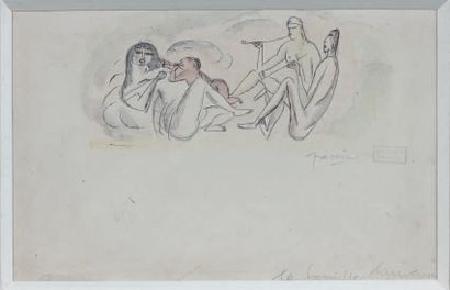 Jules PASCIN (1885-1930)
LA FAMILLE HEUREUSE.
Plume...