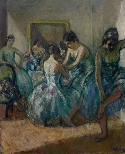 Marcel COSSON (1878-1956)
LE FOYER DE L'OPERA.
Huile...