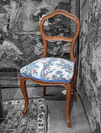 Paire de chaises de chambre en bois naturel,...