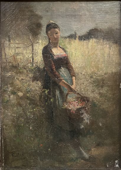Ecole FRANCAISE vers 1900 : JEUNE FEMME EN...
