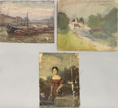 Ensemble composé de : -PENICHES SUR LA SEINE....