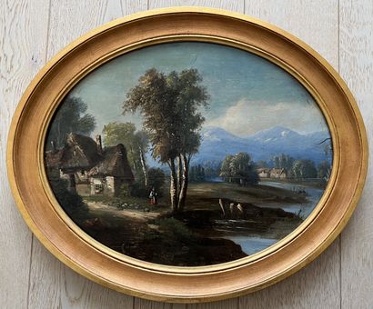 LEGRAND vers 1900 : PAYSAGE DE MONTAGNE AVEC...