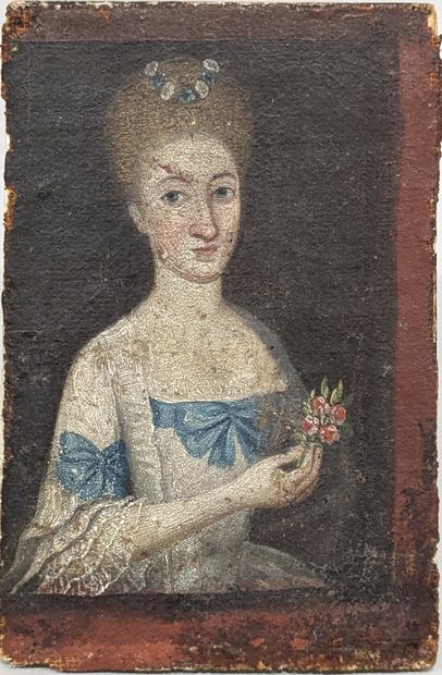 Ecole FRANCAISE : PORTRAIT DE FEMME A LA...