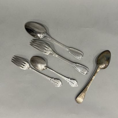 Couvert d'enfant en argent (925), le manche...