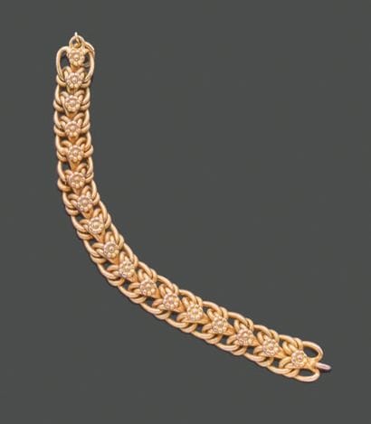 Bracelet en argent doré (925), à maille gourmette...