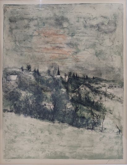 Bernard GANTNER (1928-2018) : PAYSAGE HIVERNAL....