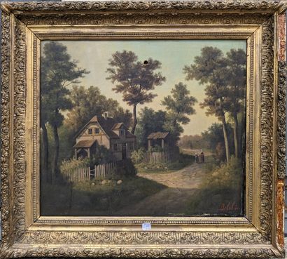DELALIEUX (XIXe siècle) : PAYSAGES ANIMES....