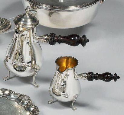 Verseuse et pot à lait en argent (950/1000e),...