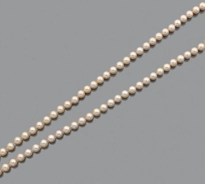 Sautoir choker de perles de culture.
Long.:...