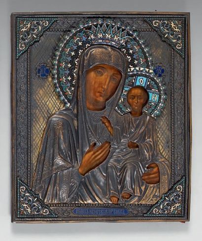 Mère de Dieu Iverskaïa.
Russie - sur l'oklad...