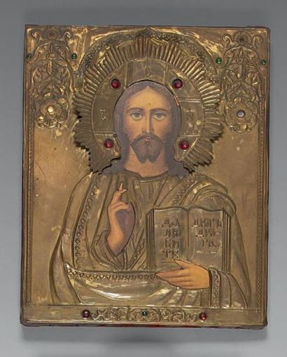 Christ Pantocrator.
Russie, vers 1900.
Peint...