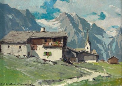 Charles-Henry CONTENCIN

HAMEAU DE MONTAGNE.
Huile...