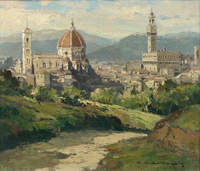 Charles-Henry CONTENCIN

VUE DE FLORENCE.
Huile...