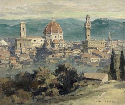 Charles-Henry CONTENCIN

VUE DE FLORENCE.
Huile...