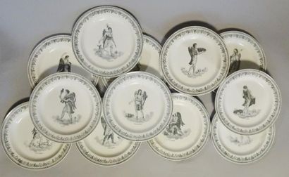 CREIL ET MONTEREAU:

Suite de douze assiettes...