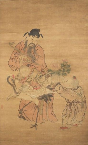 CHINE - XVIIème siècle
Encre sur soie, un...