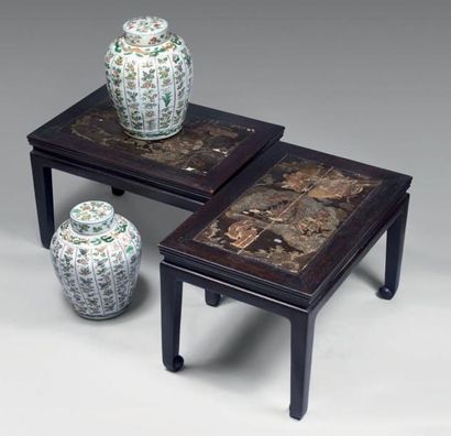 CHINE, Canton - XIXème siècle
Paire de tables...