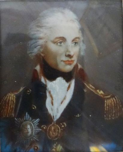 Miniature Portrait du général Lafayette.
Porte...
