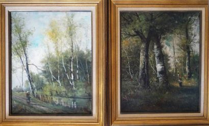 P. ARMANDI
RAMASSEUSES DE BOIS EN FORÊT.
Paire...