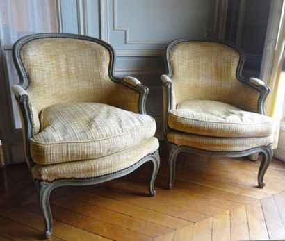 Paire de bergères à dossier cabriolet en...