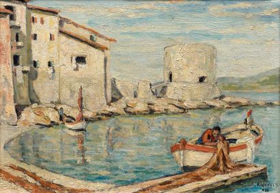 RICARDI (XXème siècle)
PÊCHEURS DANS LA CRIQUE...