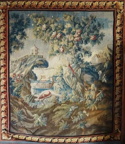 AUBUSSON
Paire de tapisseries en laine, l'une...