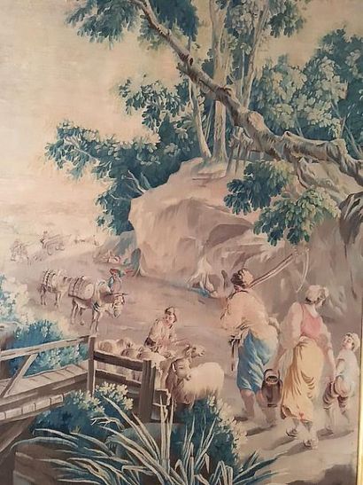 AUBUSSON
Fragment de tapisserie à décor de...