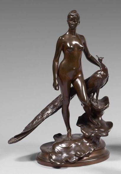 Alexandre FALGUIERE (1831-1900)
NU AU PAON.
Epreuve...