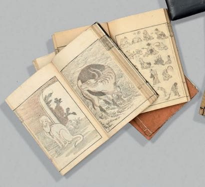 Ensemble de cinq albums par Hokusai (1760-1849):
-...