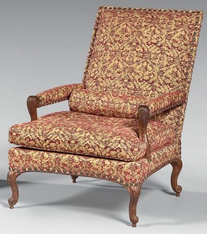 Large fauteuil dit «coin de feu» à dossier...