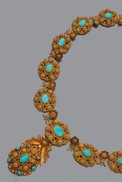 Collier en alliage d'or jaune 14K (585/000),...