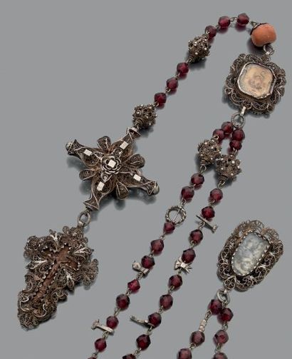Chapelet en argent (925/000) filigrané et...