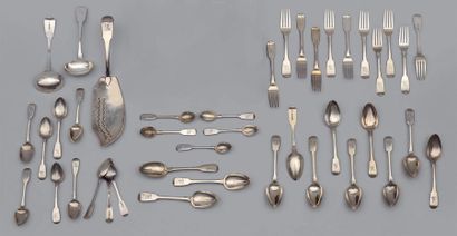 Partie de service de couverts en argent,...