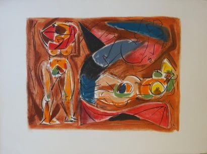 André MASSON (1896-1987)
ODALISQUE, 1975.
Lithographie...