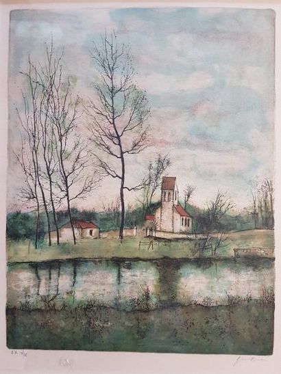 Bernard GANTNER (né en 1928)
PRIEURÉ EN BORD...