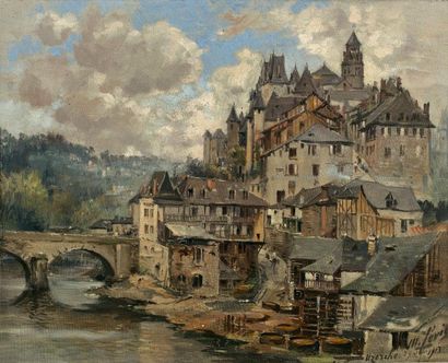Maurice LÉVIS (1860-1940)
VUE D'UZERCHE,...