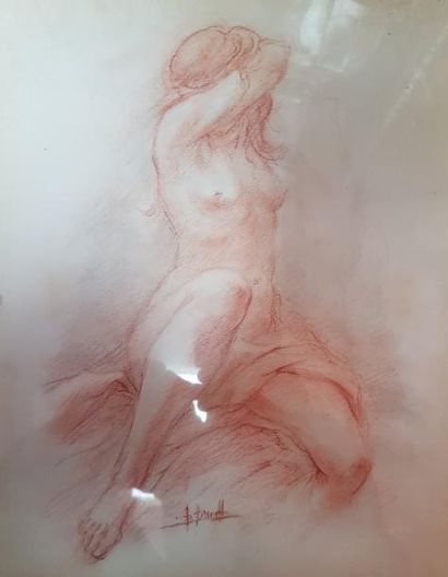 BERNARD DRUET (XXème siècle)
MODÈLE SE CACHANT...