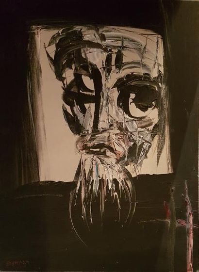 Afroyim SOSHANA (1927-2015)
VISAGE BARBU.
Huile...