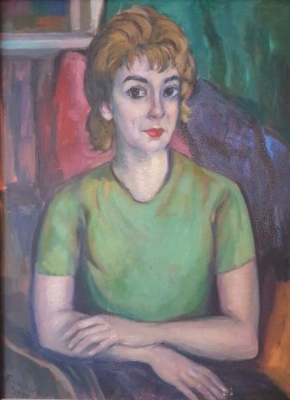 Armand SCHÖNBERGER (1885-1974)
PORTRAIT FÉMININ.
Huile...