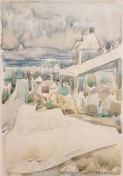 Joseph PRESSMANE (1904-1967)
- PAYSAGE, 1964.
Aquarelle...