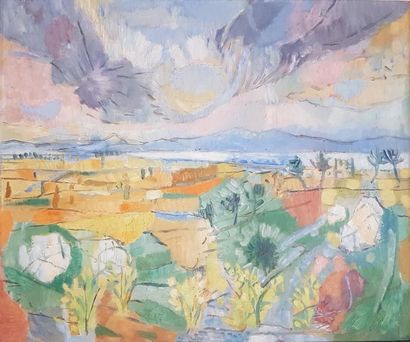ECOLE FRANCAISE DU XXème siècle
PAYSAGE PROVENÇAL.
Huile...