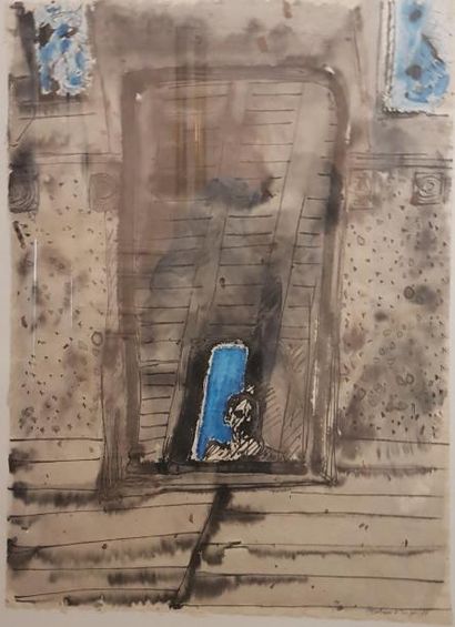 Bernard DUFOUR (1922-2016)
LE REFLET DU MIROIR.
Aquarelle...