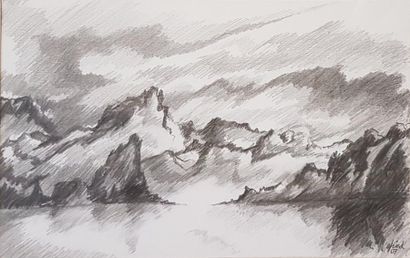 Otto FRIED (né en 1922)
PAYSAGE.
Crayon,...