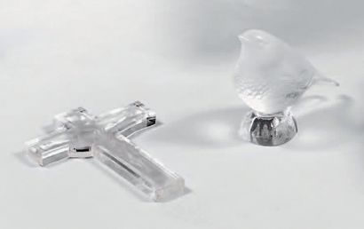 LALIQUE FRANCE
Deux statuettes de moineaux...