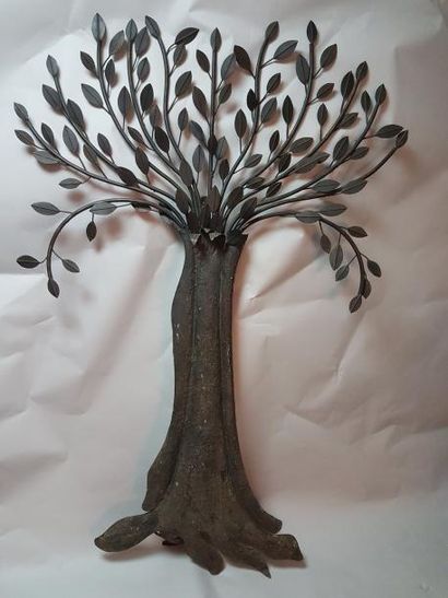 Sculpture « Arbre en feuille » en tube de...