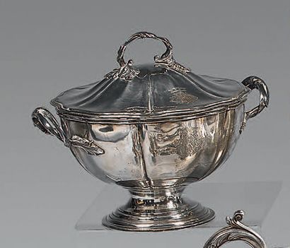 Sucrier en argent (950), de forme circulaire...