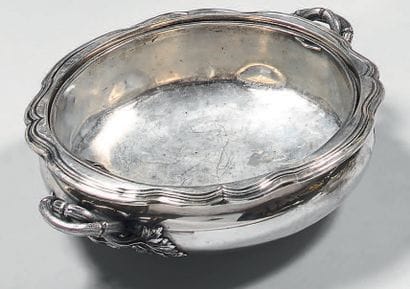 Légumier rond et sa doublure en argent (950)...
