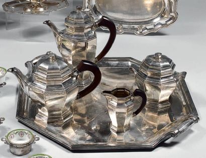 Service à thé et café en argent (950), modèle...
