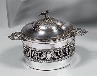Sucrier en argent (950), de forme circulaire,...