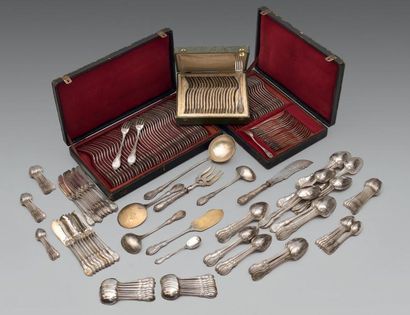 Partie de service de couverts en argent (950),...